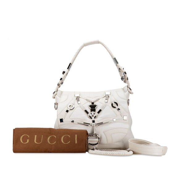 Auth Gucci Horsebit Techno White Calf #167609G51B - Picture 10 of 10